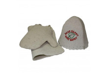 Комплект для сауны 3 предмета "Баня парит - силу дарит" (шапка, коврик, рукавица) "бацькина баня"