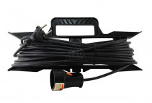 Удлинитель-шнур 20м ПВС 2200 Вт с заземлением народный силовой на рамке шт.гн. TDM