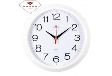 Часы настенные 3024-121w круг d 30см пластик классика бел Рубин