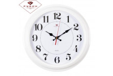 Часы настенные 3527-135w круглые d 35см классика пластик бел Рубин