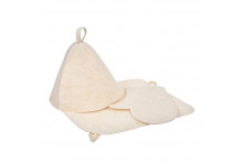 Комплект для сауны 3 предмета (шапка,коврик,рукавица) белый