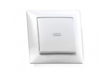 Выключатель одноклавишный 10А С110-395 С/П с подсветкой белый