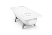 Ванна стальная 105х65х36 эмалированная ВИЗ Donna Vanna "Белая орхидея" с подставкой