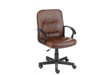 Кресло офисное Чип кожзам коричневый