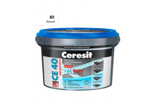 Затирка для плитки 2кг Ceresit CE 40 водоотталкивающая эластичная белый