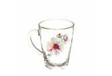 Кружка стекло 200 Gren Tea Акварельные цветы Опытный стекольный