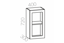 Шкаф витрина 400 Дуб натуральный МДФ Calpe