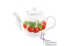 Чайник фарфор 700 янтарь Вишня Дулевский фарфор