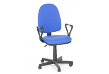 Кресло офисное Престиж с подлокотниками самба ткань В-12 синий