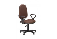 Кресло офисное Престиж с подлокотниками самба ткань В-28 бежево-коричневый