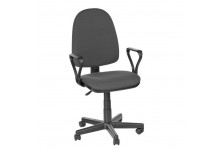 Кресло офисное Престиж с подлокотниками самба ткань В-40 темно-серый