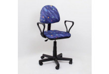 Кресло офисное Регал с подлокотниками самба Т-13 звездное небо голубое