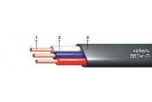 Провод ВВГНГ(А)-LS-0,66 2х1,5 плоский кабель (отмотка 10м) ГОСТ