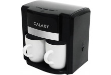 Кофеварка электрическая 750вт 2 керамических чашки 0,3л мерная ложка черный Galaxy