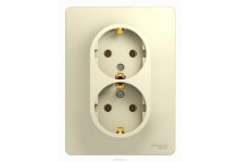 Розетка 2м GSL000224 бежевый з/к в сборе с рамкой Schnaeider Electric Glossa
