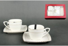 Набор фарфор чайный 4 предметов Снежная королева Коралл