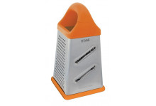 Терка нержавеющая сталь 4 грани пластиковая ручка оранжевая Taller