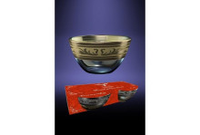 Набор стекло салатников Русский узор 13см 2шт Гусь-Хрустальный