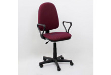 Кресло офисное Престиж с подлокотниками самба ткань TW-13 бордо
