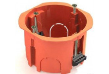 Коробка монтажная 65х45 IP20 с/п саморез пл лапки для пол стен оранжевая TDM