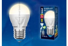 Лампа энергосберегающая светодиодиодная 7W LED-G45 /WW/ E27 теплый белый матовый 3000К яркая Uniel Россия
