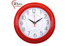 Часы настенные 2121-299 круглые d 21см классика пластик красный 21век