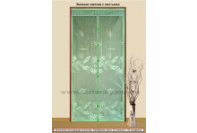 Сетка от комаров на дверь магнитная  210*100 светлоз-зеленая  с листьями