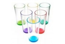 Стакан стекло 280 гладкий цветное дно (высокий) Опытный стекольный