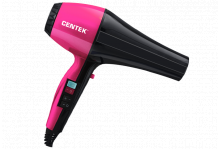 Фен для волос 2400вт 3 режима скорости 3 режима температуры холодный обдув 2 концентратора складная ручка профессиональный Centek