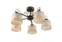 Люстра 5л E27 Макс 5х60вт НПБ 01-5х60-151 Дус 151 (плафон 00007) коричнево-золотой Элетех