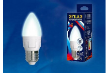 Лампа энергосберегающая Светодиодиодная 7W LED-С37 /NW/ E27 белый матовый 4000к яркая Uniel Россия