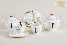 Набор фарфор чайный 15 предметов Снежная королева 280мл Коралл