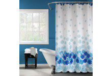 Штора для ванн 180х180 Цветочный дождь голубая полиэтилен Curtain