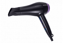 Фен для волос 2000вт 2 скоростных режима 3 температурных режима LED подсветка съемный фильтр концентратор черно-сиреневый Centek