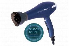 Фен для волос 2200вт 2 скоростных режима 3 температурных режима холодный воздух сенсорное управление профессиональный концентратор синий Centek