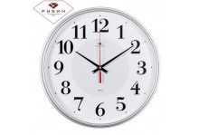 Часы настенные 2940-105 круглые диаметр 29см "Серебрянные ромбы" серебро Рубин