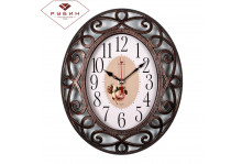Часы настенные 3126-005 овальные Пион корпус бронза Рубин