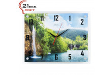 Часы настенные 3545-178 (35х45) прямоугольные Водопад и озеро 21век