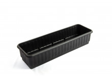 Ящик для цветов черный без дренажной решетки (110х600х180) Иж