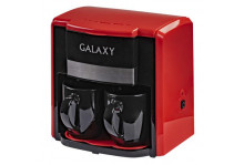 Кофеварка электрическая 750вт 2 керамических чашки 0,3л мерная ложка красный Galaxy
