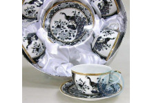 Набор фарфор чайный 12 предметов Синий павлин 250мл KW