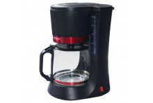 Кофеварка электрическая 680вт 10 чашек съемный фильтр антикапля черно-красный Дельта