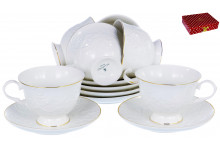 Набор фарфор чайный 12 предметов 220 Галатея квадратная коробка Olaff