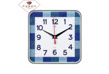 Часы настенные 1918-104 квадрат (19х19) Клетчатый принт серый Рубин
