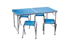 Набор "Пикник" стол складной +4 стула СНО-150-Е синий 992981 Скрап
