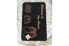 Коврик придверный влаговпитывающий 50х80 х8 велюр тапочки серый