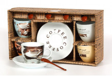 Набор керамика чайный 8 предметов кофе/сок/чай Ceratech