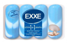 Мыло крем EXXE 1+1 морской жемчуг 4штх90г синее