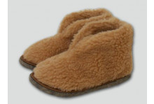 Туфли домашние мужские овечья шерсть 70% "Чуни" коричневый на войлоке 43 р-р арт 131 Киров