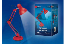 Настольная лампа tli-221 е27 красный струбцина Uniel